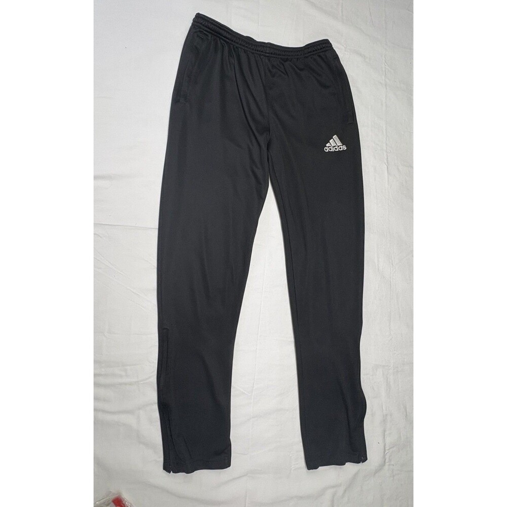 Adidas Boys Youth XL Black Track Pants Ankle Zip Climacool Sport Performance